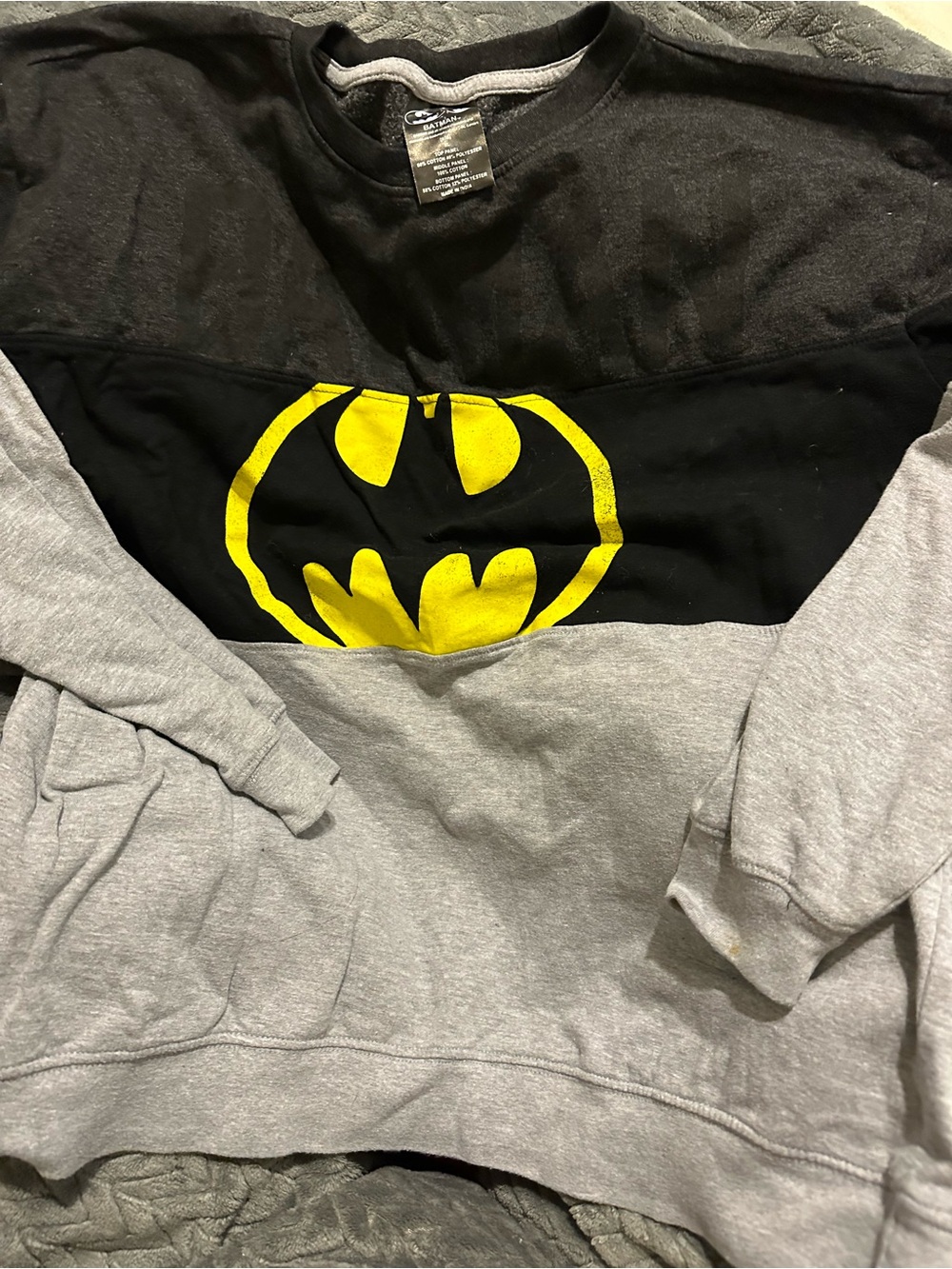 Batman Gray and Black Crewneck with Yellow Logo